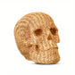 Halloween Brown Faux Rattan Resin Skull Tabletop Decor, 5.5 in