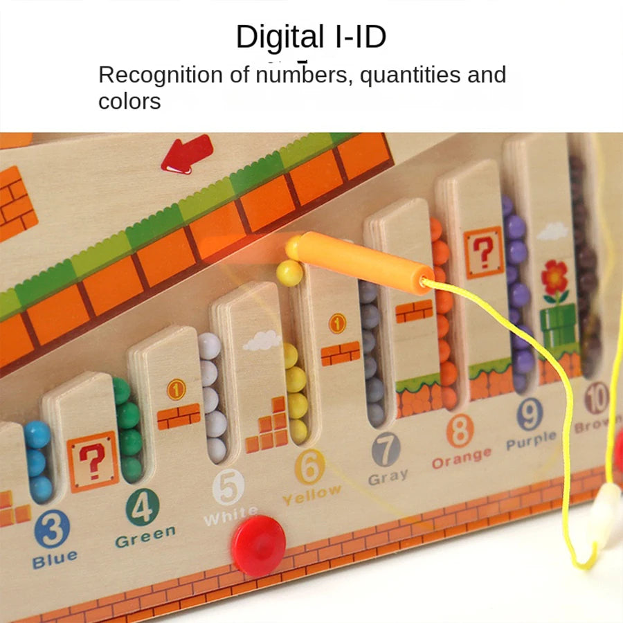 Wooden Digital Pen Magnetic Maze Game - Concentration Training Early Education Educational Toy Montessori