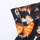 Halloween pumpkin bat print pajama set for women comfortable short-sleeved lapel top and baggy shorts loungewear for women