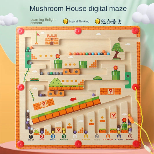 Wooden Digital Pen Magnetic Maze Walking Game Concentration Training Early Education Educational Toy Montessori