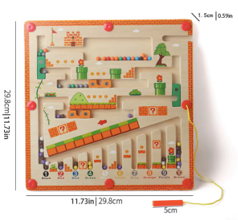 Wooden Digital Pen Magnetic Maze Game - Concentration Training Early Education Educational Toy Montessori